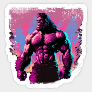 Synthwave Bigfoot Sticker